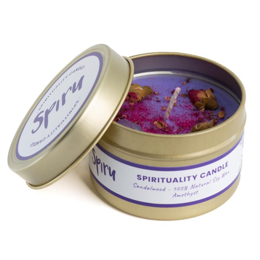 Edelsteen Spell Geurkaars – Amethist – Spiritualiteit
