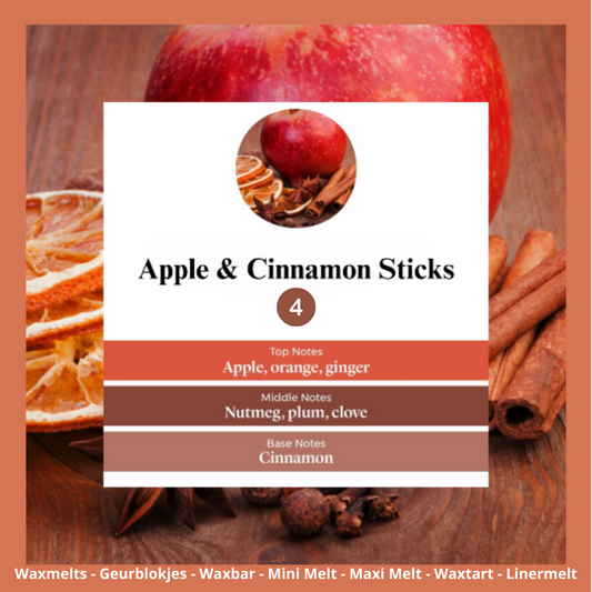 Waxmelts Apple Cinnamon Sticks – appel en kaneelstokjes geurblokjes www.degeurboetiek.com