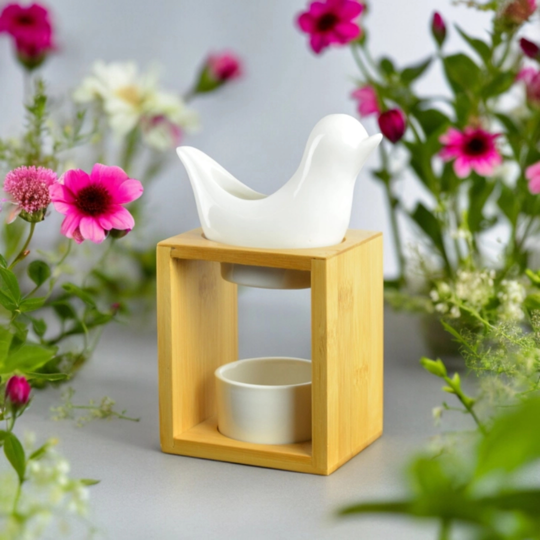 Klassieke geurbrander - Naturéa Bamboo collectie - Birdy Blanc