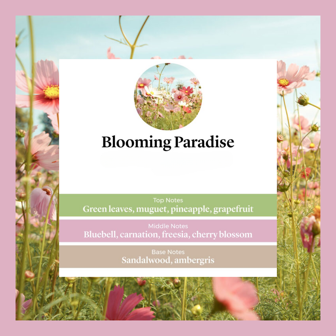 Blooming Paradise waxmelts – hyacint, kersenbloesem, sandelhout & ambergris – www.degeurboetiek.com