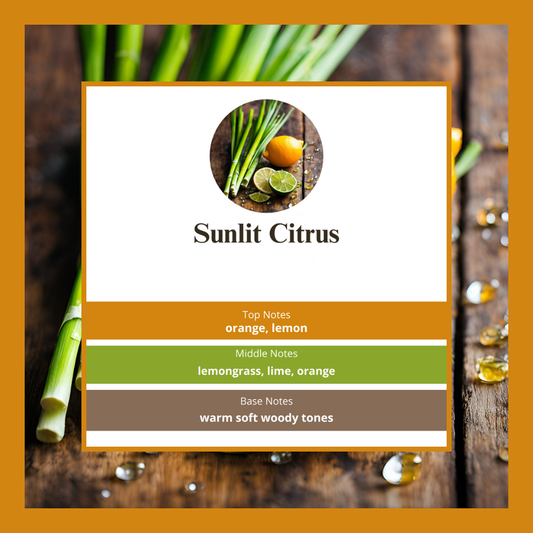 Sunlit Citrus waxmelts – sinaasappel, citroen, limoen en lemongrass – www.degeurboetiek.com