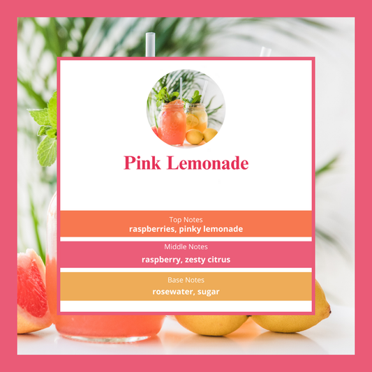 Pink Lemonade waxmelts – framboos, limonade, rozenwater & suiker – www.degeurboetiek.com
