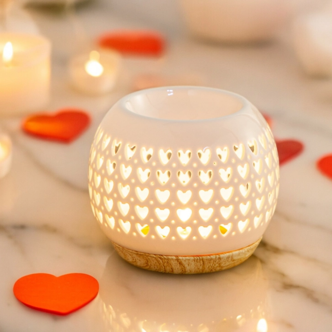 Klassieke geurbrander - Céramy collectie - Lovely Hearts