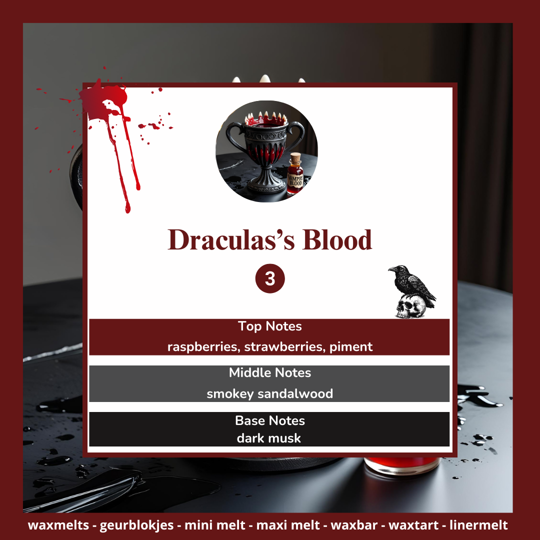 Dracula’s Blood waxmelts – mysterieuze fruitige en bloemige geur | www.degeurboetiek.com
