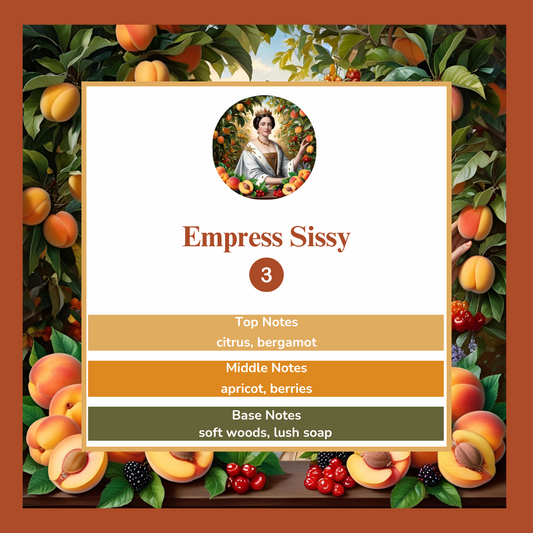 Empress Sissy waxmelts – bergamot, abrikoos & bessen – www.degeurboetiek.com