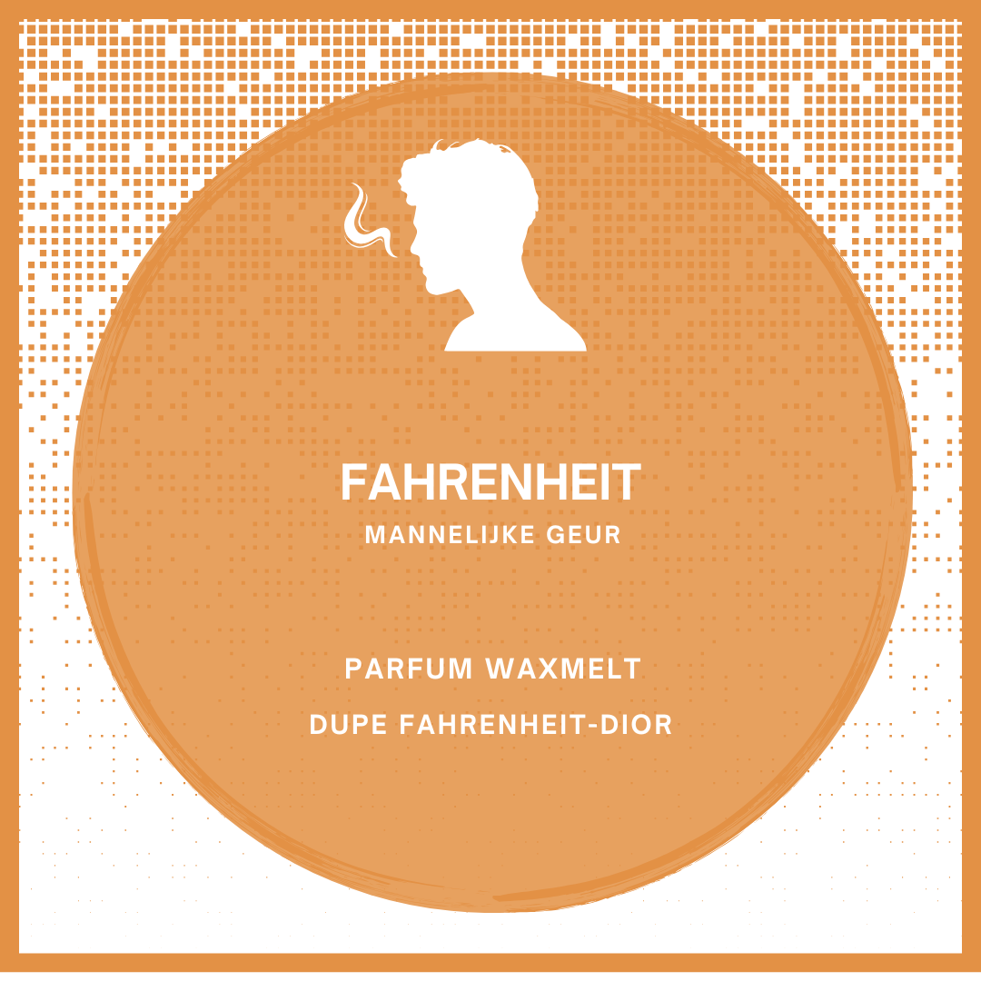 Waxmelts met parfumgeur dupe Fahrenheit van Dior - krachtig en iconisch - www.degeurboetiek.com