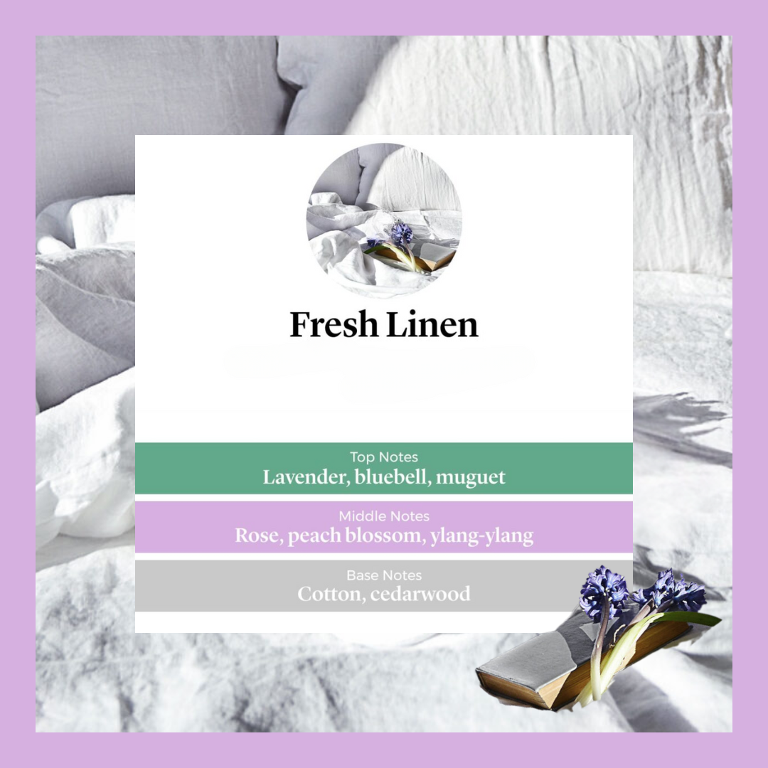 Fresh Linen waxmelts – frisse lakens & zachte bloemen – www.degeurboetiek.com