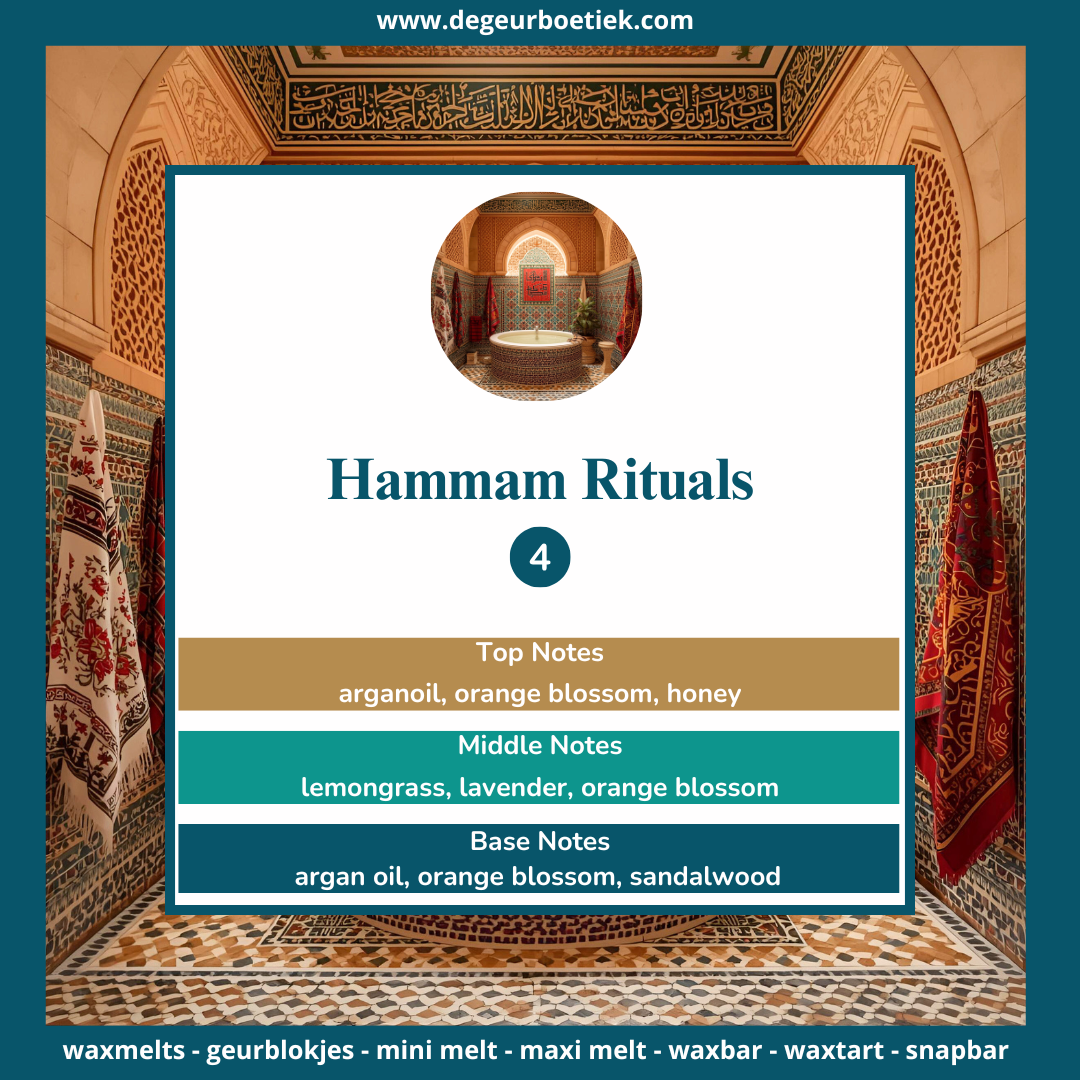 Hammam Rituals waxmelts – eucalyptus, rozenwater en hout geuren geurblokjes www.degeurboetiek.com