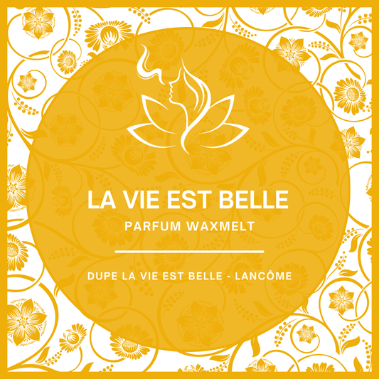 Waxmelts met parfumgeur dupe La Vie est Belle van Lancôme - elegant en warm - www.degeurboetiek.com