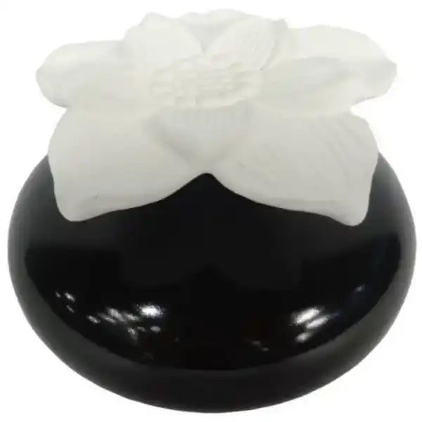 Capillaire diffuser bloem met lont in keramieken geurpotje