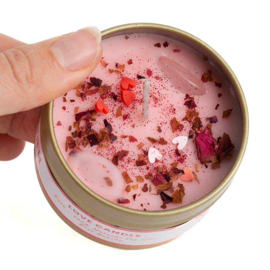 Edelsteen Spell Geurkaars – Rozenkwarts – Love