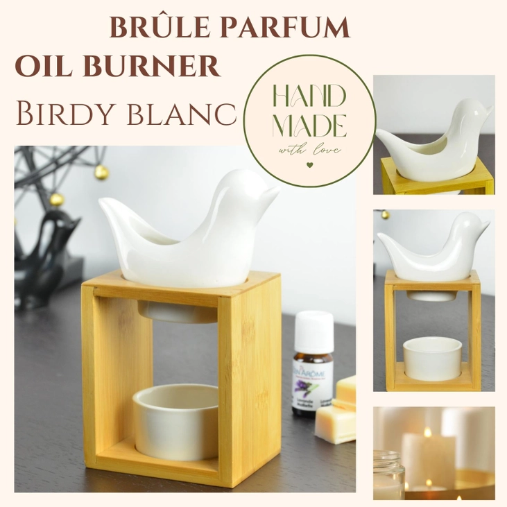 Klassieke geurbrander - Naturéa Bamboo collectie - Birdy Blanc