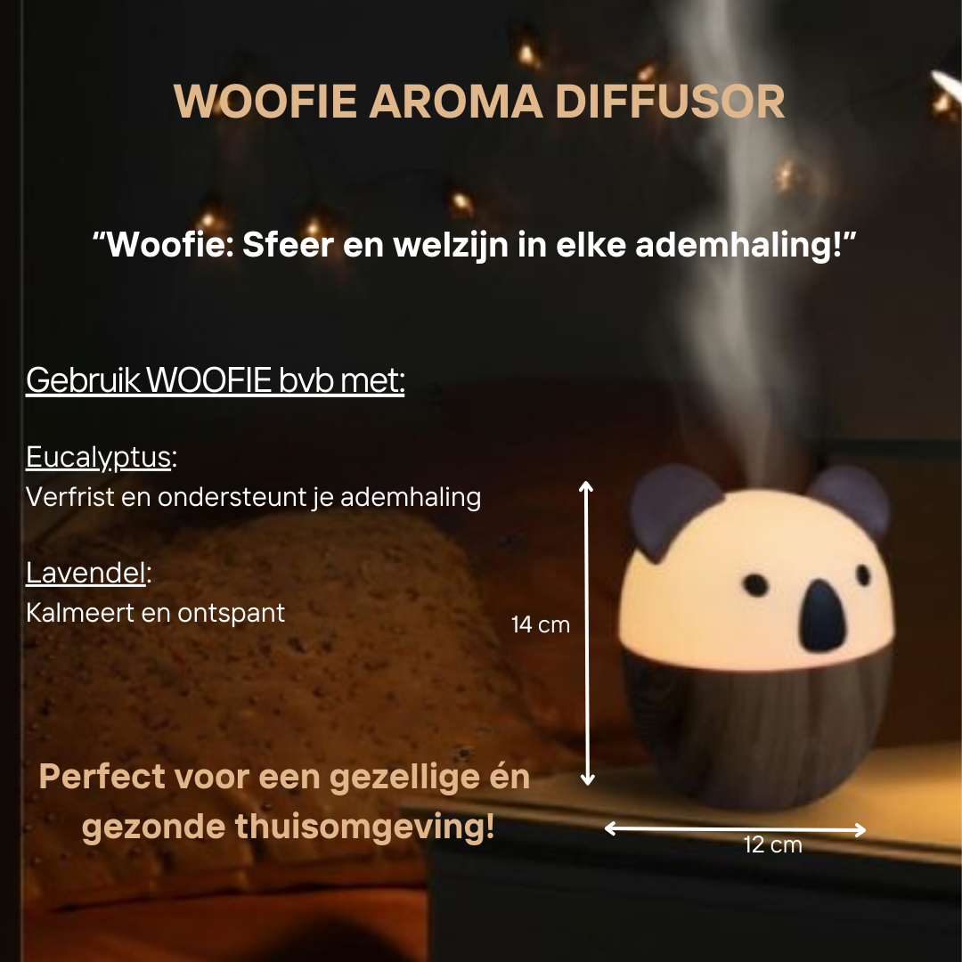 Woofie aroma diffusor - Rust en Focus door geur