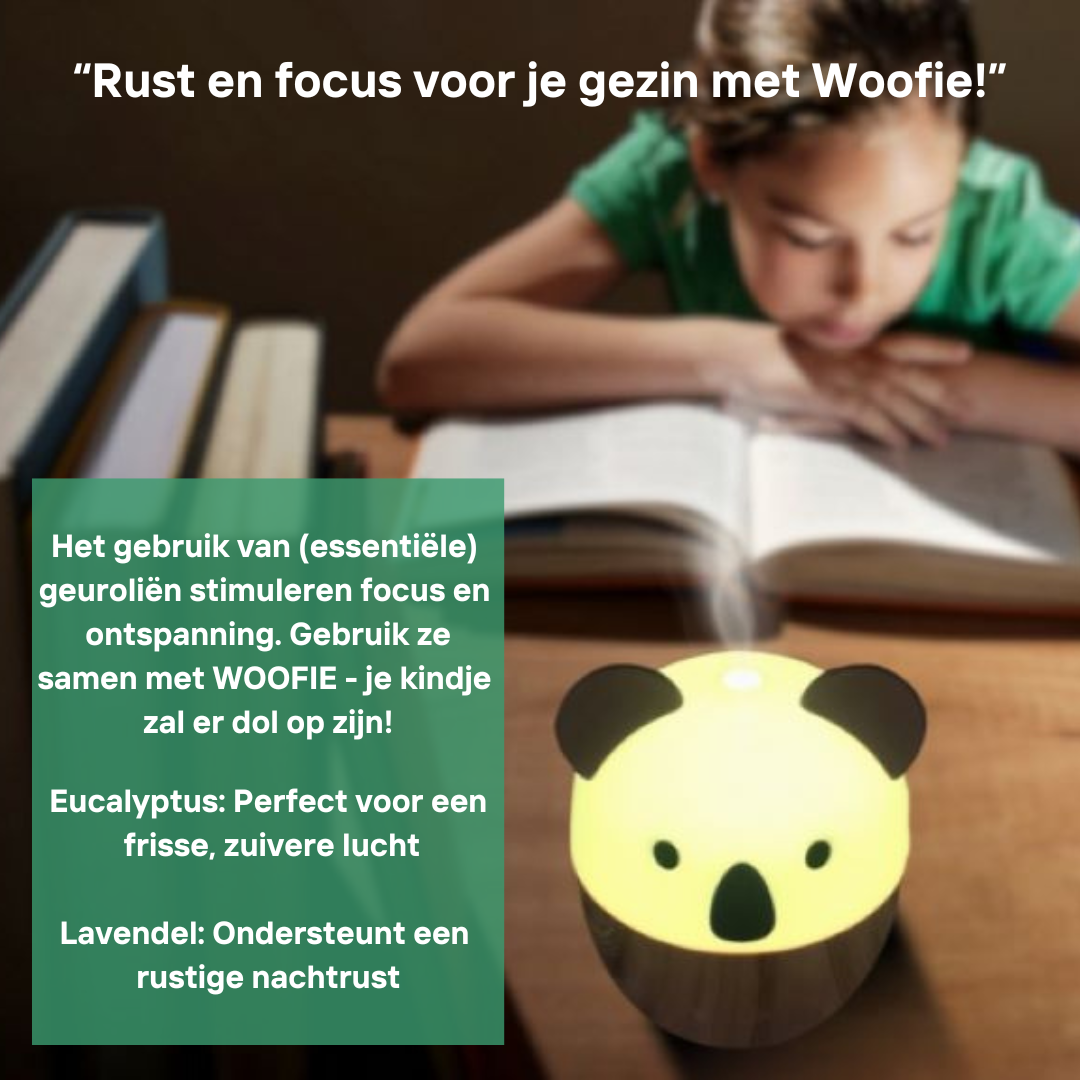 Woofie aroma diffusor - Rust en Focus door geur