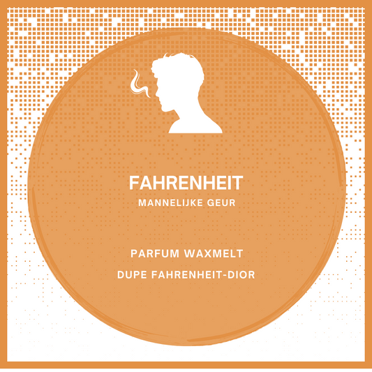 Waxmelts met parfumgeur dupe Fahrenheit van Dior - krachtig en iconisch - www.degeurboetiek.com