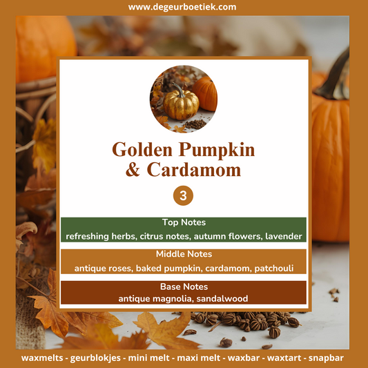 Waxmelts Golden Pumpkin & Cardamom – pompoen en kardemom geurblokjes - www.degeurboetiek.com