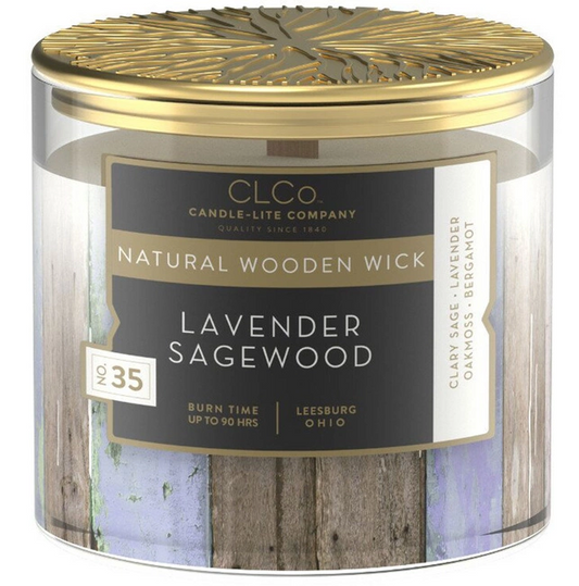 CL&Co luxe geurkaars met houten lont - 396gr. - Lavender & Sagewood