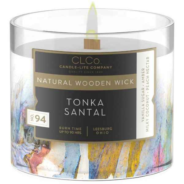 CL&Co luxe geurkaars met houten lont - 396gr. - Tonka Santal