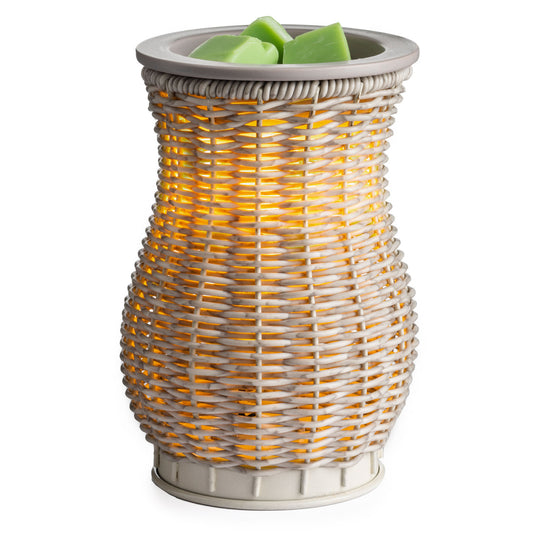 Geurlamp/waxwarmer Gray Washed Wicker